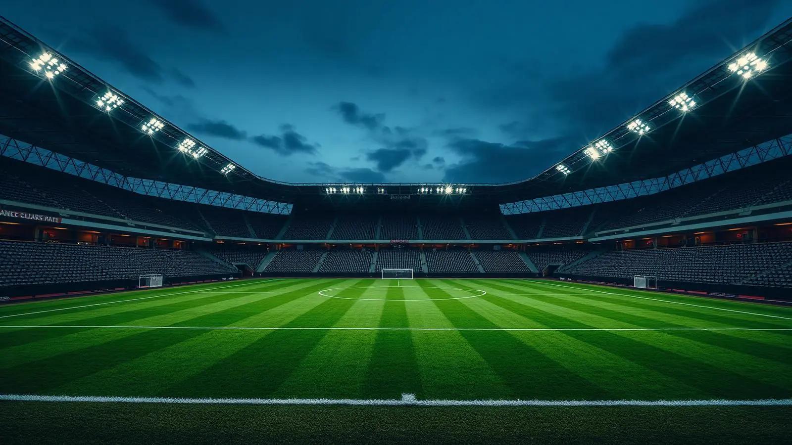 Vol voetbalstadion tijdens een avondwedstrijd in Nederland